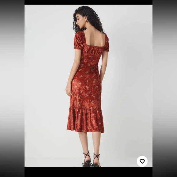 Cider Velvet Sweetheart Floral Midi Dress 
size XXL - Picture 3 of 12